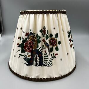 Vintage “by Delft” Pleated Fabric Lampshade –  Cottagecore Decor